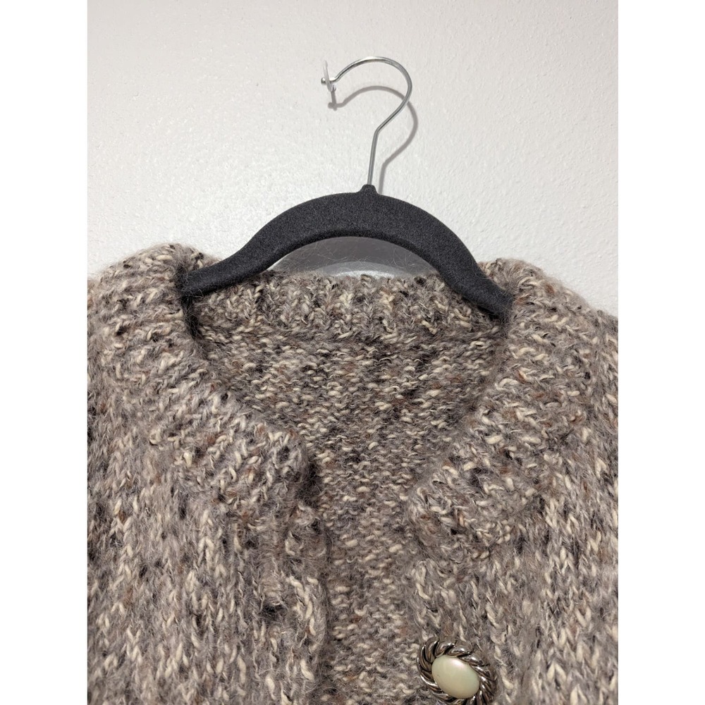 Wool Cardigan Pearl Gold Buttons, Glam Grandma Granniecore - Picture 4 of 4